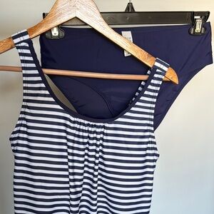 NWT Navy and White Striped tankini top w/ different bottoms